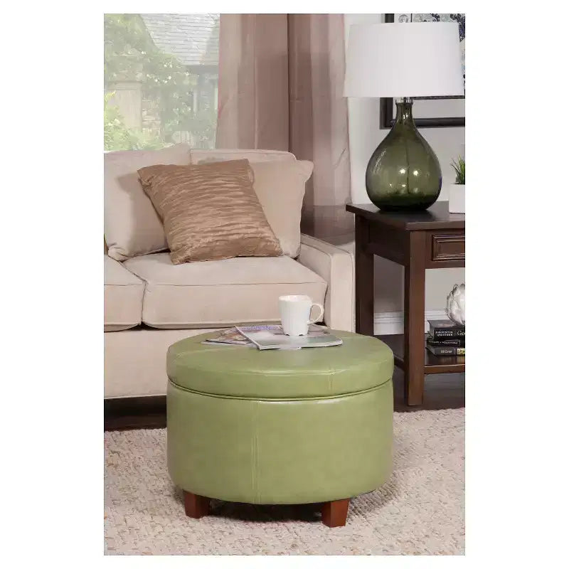 Large Round Storage Ottoman