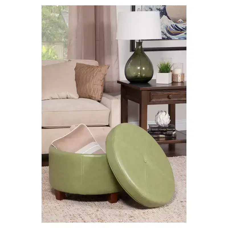 Large Round Storage Ottoman