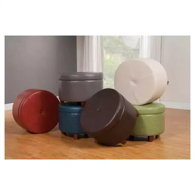 Large Round Storage Ottoman