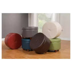 Large Round Storage Ottoman
