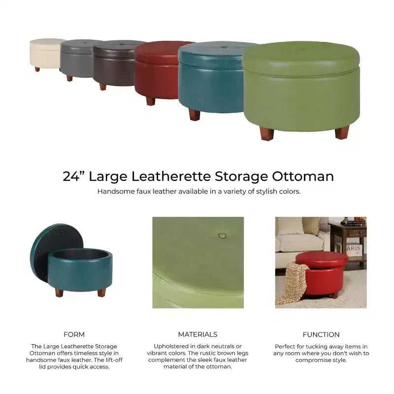 Large Round Storage Ottoman