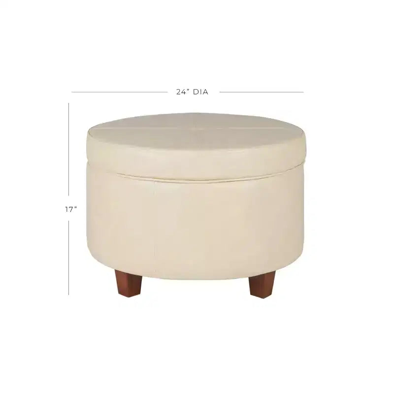 Large Round Storage Ottoman