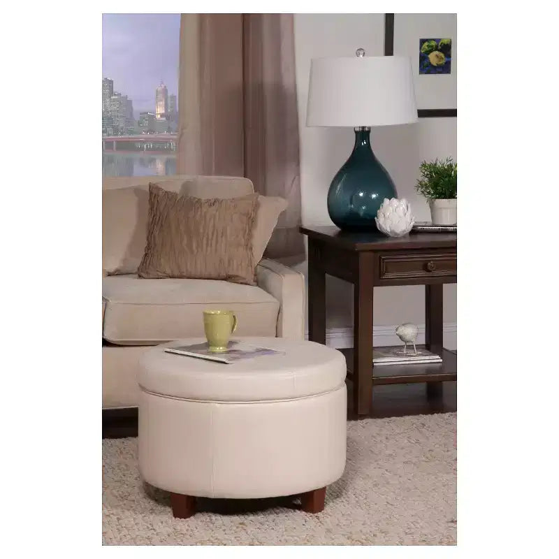 Large Round Storage Ottoman