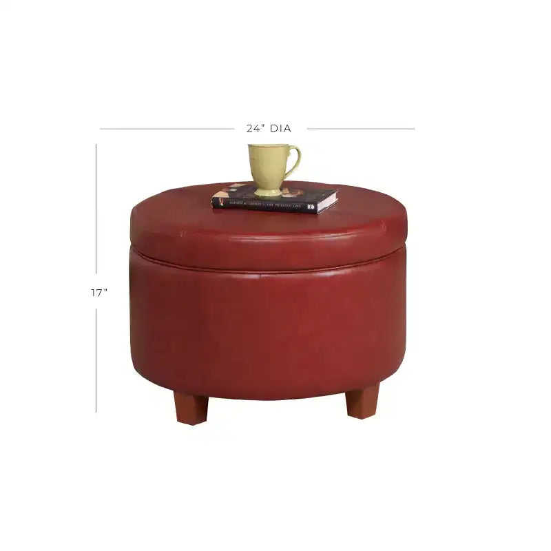 Large Round Storage Ottoman