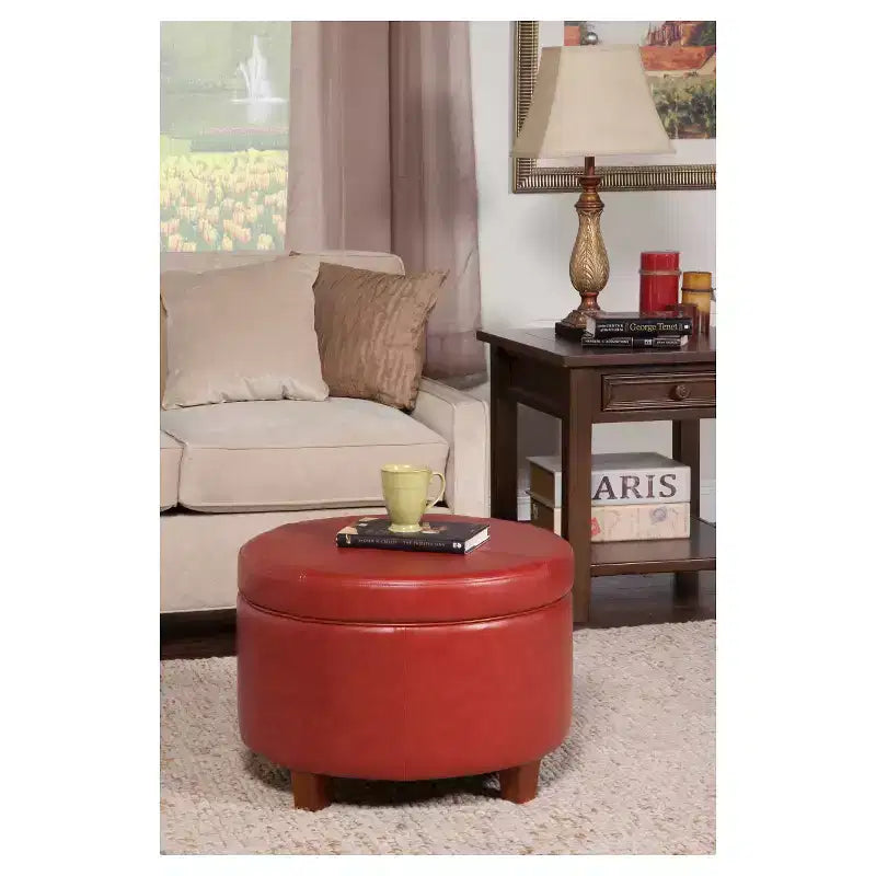 Large Round Storage Ottoman
