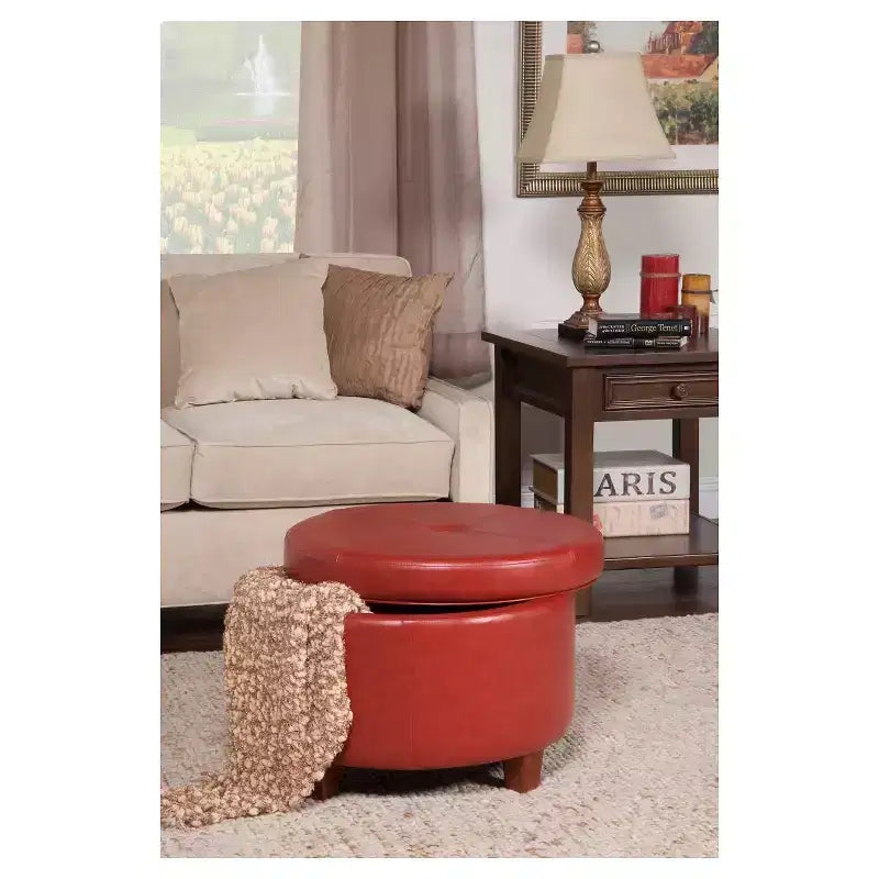 Large Round Storage Ottoman