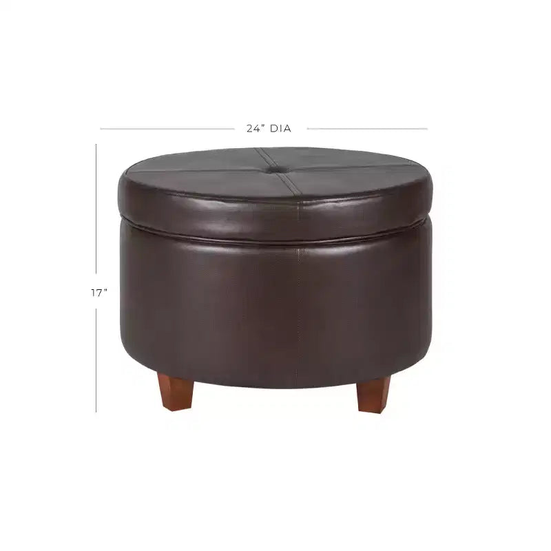 Large Round Storage Ottoman