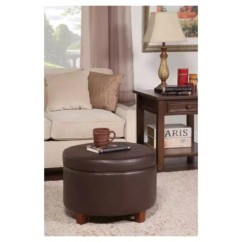 Large Round Storage Ottoman