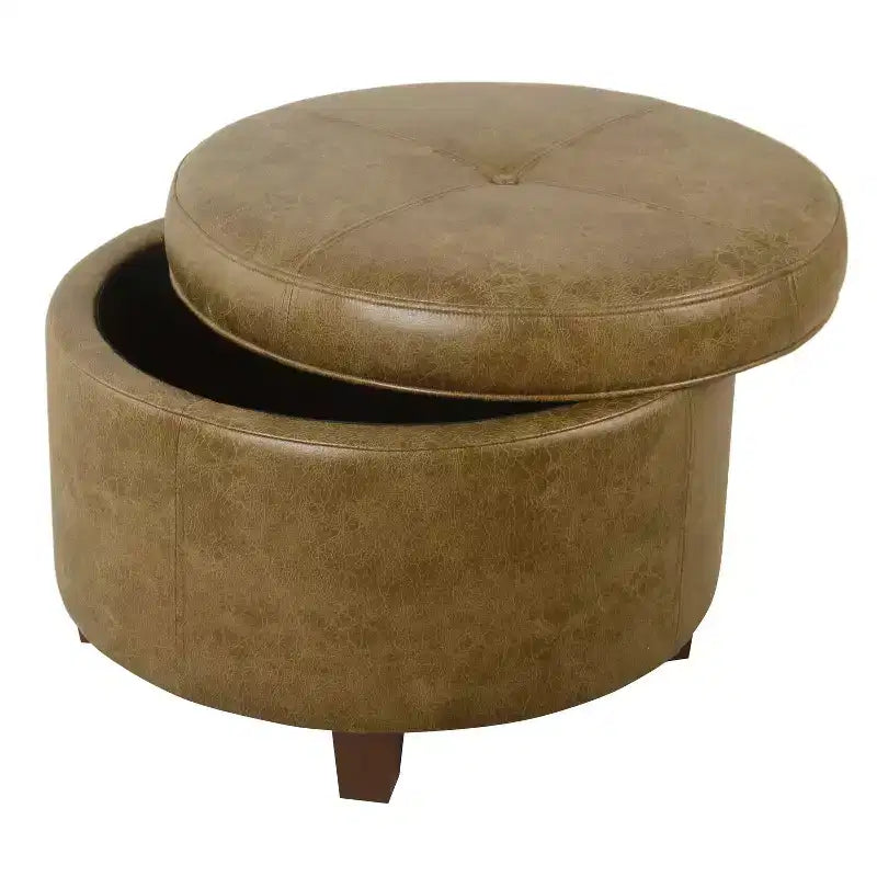 Large Round Storage Ottoman