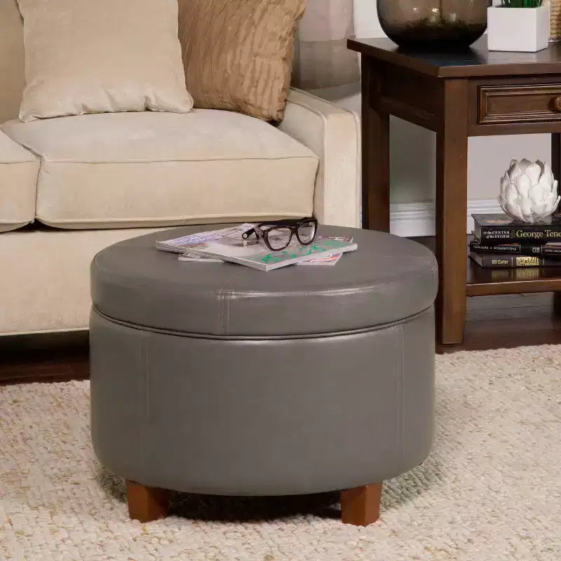 Large Round Storage Ottoman