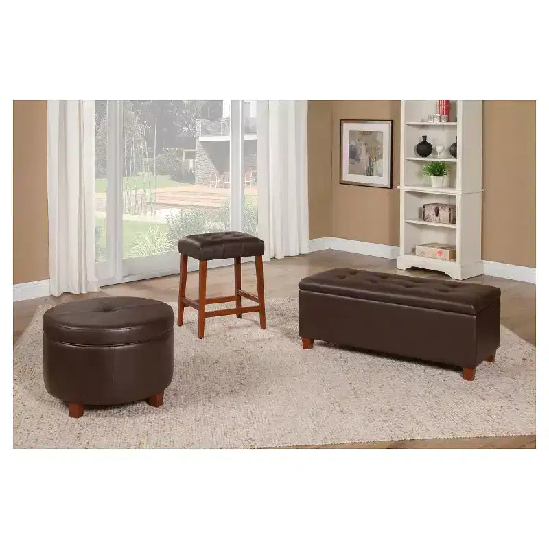 Large Round Storage Ottoman
