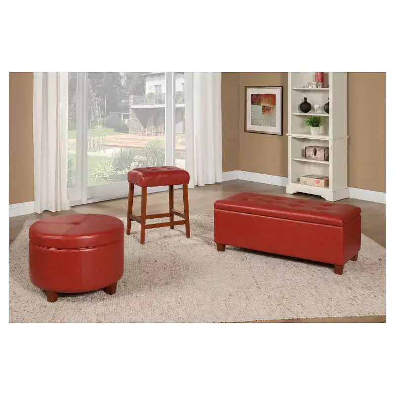 Large Round Storage Ottoman