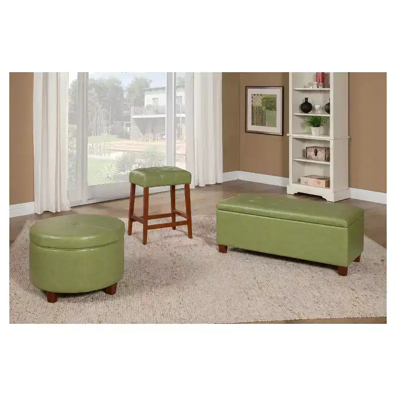 Large Round Storage Ottoman