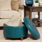 Large Round Storage Ottoman - HomePop