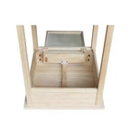 21" Square Unfinished Solid Wood Nightstand with Drawer and Shelf