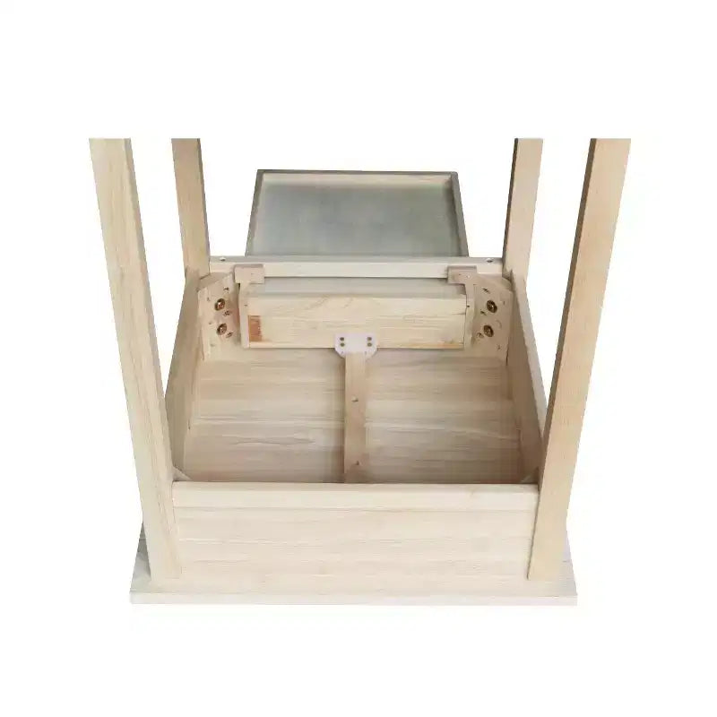 21" Square Unfinished Solid Wood Nightstand with Drawer and Shelf
