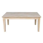 Shaker Tall Coffee Table - Solid Parawood, Farmhouse Style, Unfinished Wood