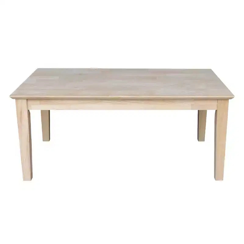 Shaker Tall Coffee Table - Solid Parawood, Farmhouse Style, Unfinished Wood
