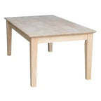 Shaker Tall Coffee Table - Solid Parawood, Farmhouse Style, Unfinished Wood