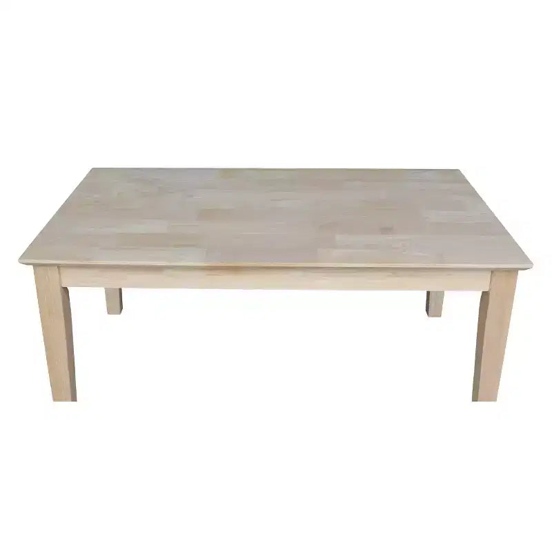 Shaker Tall Coffee Table - Solid Parawood, Farmhouse Style, Unfinished Wood