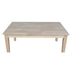 Shaker Tall Coffee Table - Solid Parawood, Farmhouse Style, Unfinished Wood