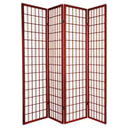 Oriental Furniture 6 ft. Tall Window Pane Shoji Screen - Rosewood (4 Panels): Hardwood & Metal Divider