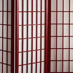 6 ft. Tall Window Pane Shoji Screen - Rosewood, 4 Panels