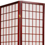 6 ft. Tall Window Pane Shoji Screen - Rosewood, 4 Panels