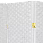 6 ft. Tall 5-Panel Woven Fiber Room Divider - White