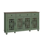 Festivo 63" Vintage Style Storage Accent Buffet Sideboard Cabinet with Drawers Green