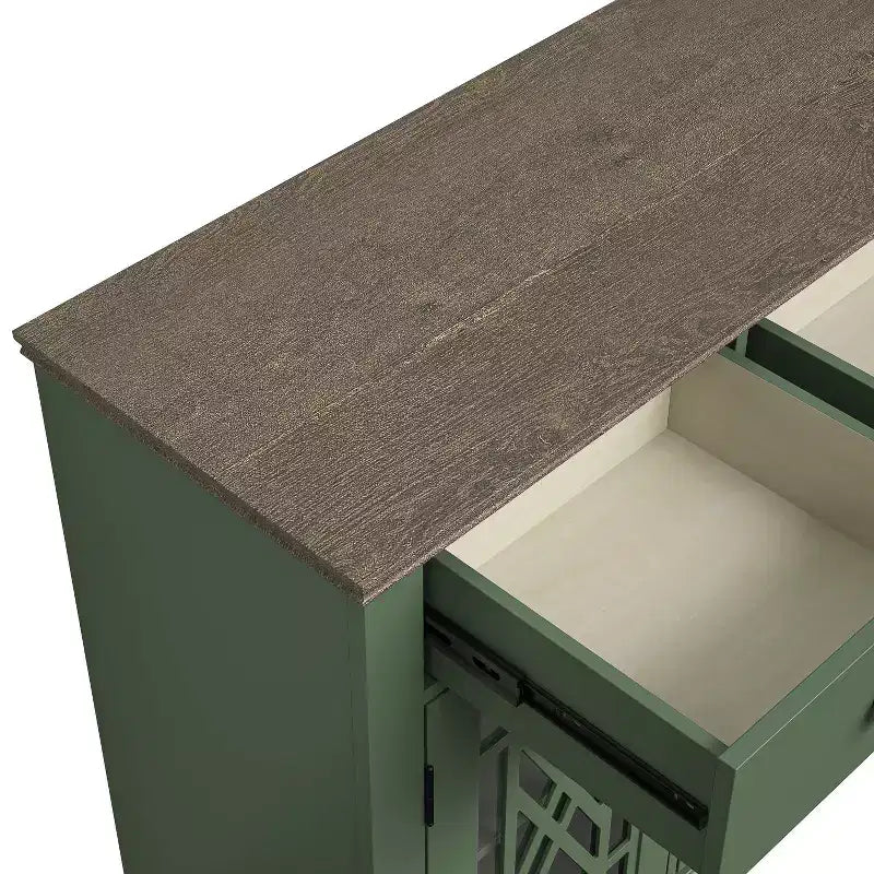 63" Vintage Style Buffet Sideboard Cabinet with Drawers, Green