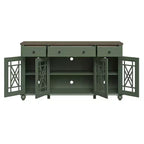 63" Vintage Style Buffet Sideboard Cabinet with Drawers, Green