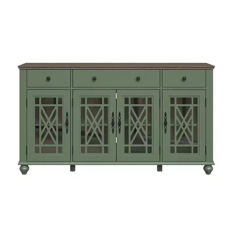 63" Vintage Style Buffet Sideboard Cabinet with Drawers, Green