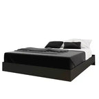 Queen Apollo Bed with Headboard Bark Gray/Black - Nexera: Modern Platform, No Box Spring Needed
