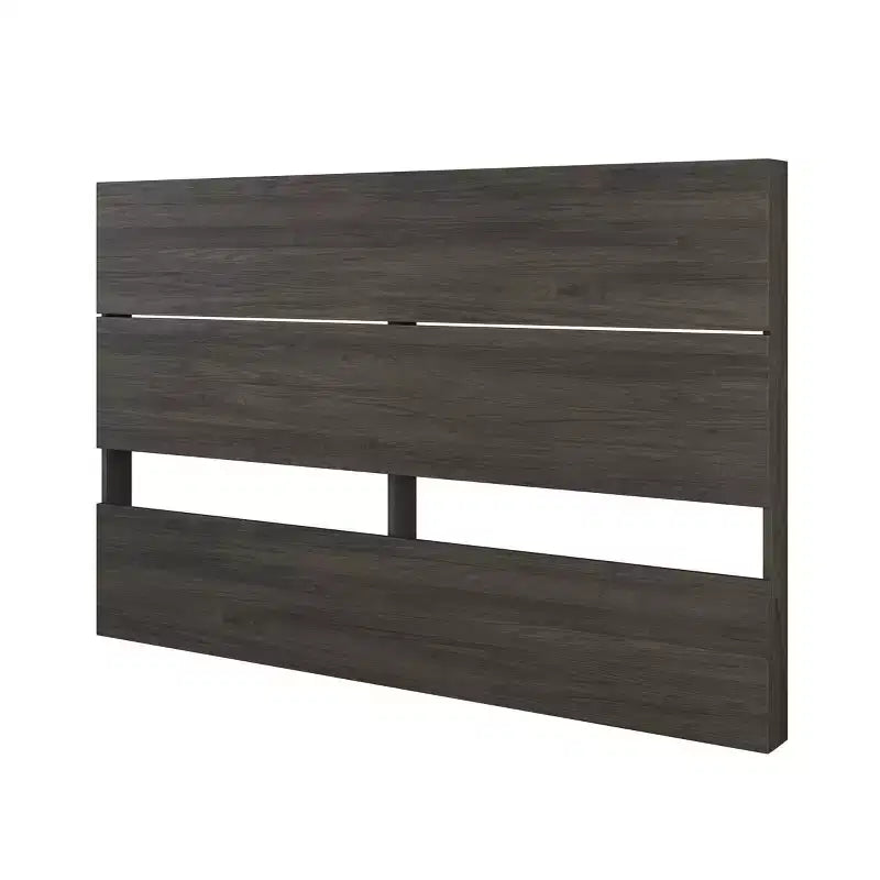 Queen Apollo Bed with Headboard Bark Gray/Black - Nexera: Modern Platform, No Box Spring Needed