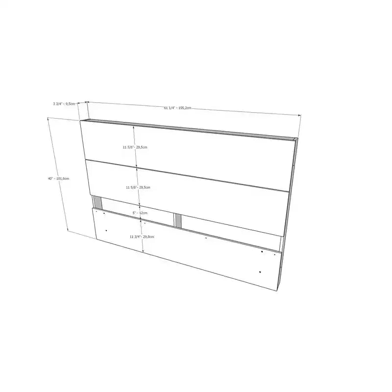 Queen Apollo Bed with Headboard Bark Gray/Black - Nexera: Modern Platform, No Box Spring Needed