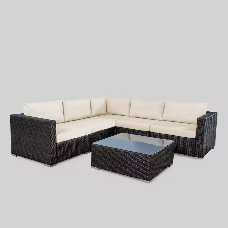 Santa Rosa 6-delige loungeset van wicker met kussens - Christopher Knight Home