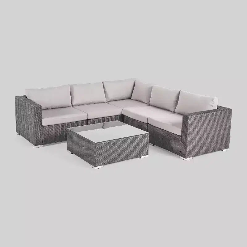 Santa Rosa 6-delige loungeset van wicker met kussens - Christopher Knight Home