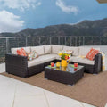 Santa Rosa 6pc Wicker Seating Sectional Set with Cushions - Christopher Knight Home