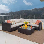 Santa Rosa 6pc Wicker Seating Sectional Set with Cushions - Christopher Knight Home