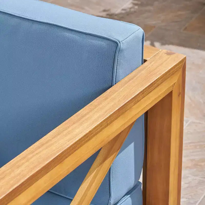 Brava 6-teiliges Sitzset aus Akazienholz für die Terrasse – Christopher Knight Home