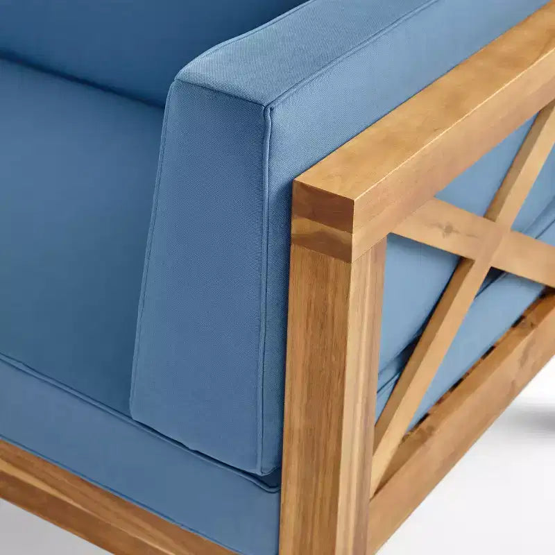 Brava 6-teiliges Sitzset aus Akazienholz für die Terrasse – Christopher Knight Home