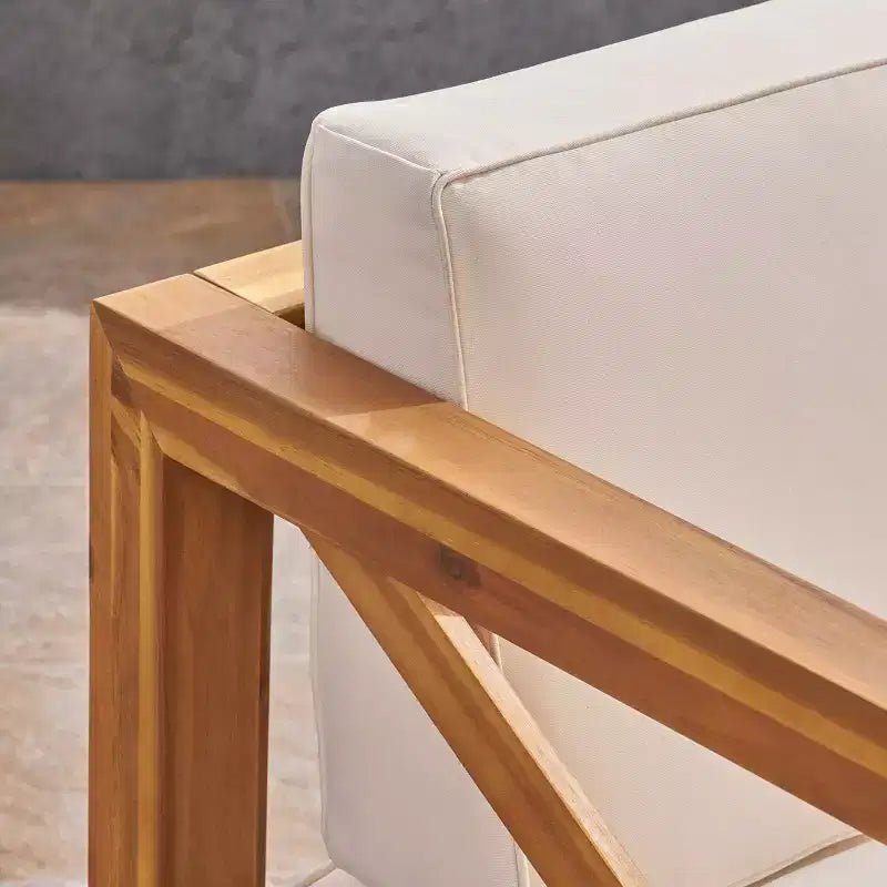 Brava 6-teiliges Sitzset aus Akazienholz für die Terrasse – Christopher Knight Home