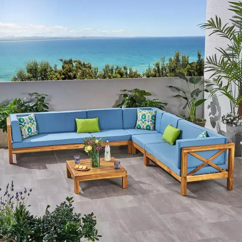 Brava 6-delige modulaire zitset voor buiten van acaciahout - Christopher Knight Home