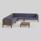 Set di sedute componibili da patio Oana da 6 pezzi in legno di acacia - Christopher Knight Home