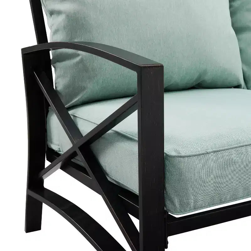 Ensemble de canapé d’extérieur Kaplan, 5 pièces, avec canapé et 2 fauteuils, table basse et table d’appoint – Crosley