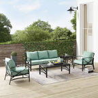 Ensemble de canapé d’extérieur Kaplan, 5 pièces, avec canapé et 2 fauteuils, table basse et table d’appoint – Crosley