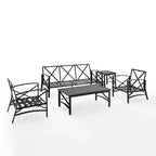 Ensemble de canapé d’extérieur Kaplan, 5 pièces, avec canapé et 2 fauteuils, table basse et table d’appoint – Crosley