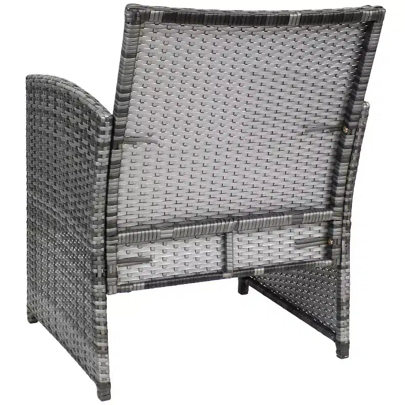 Ensemble de mobilier de salon de jardin Sunnydaze Outdoor Ardfield avec canapé deux places, fauteuils et table - gris et gris - 4 pièces