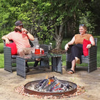 Ensemble de mobilier de salon de jardin Sunnydaze Outdoor Ardfield avec canapé deux places, fauteuils et table - gris et gris - 4 pièces